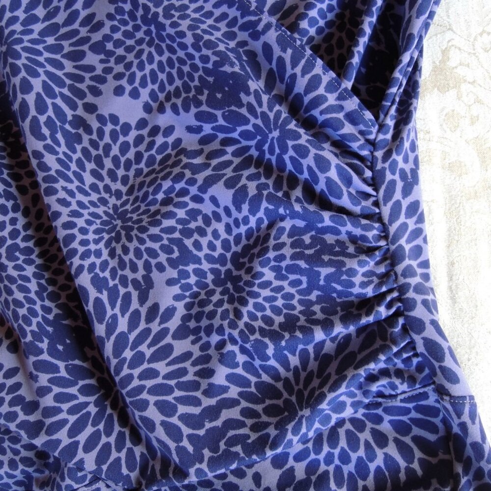 Athleta Purple Floral Faux Wrap Ruched Athletic Dress M - Picture 7 of 9